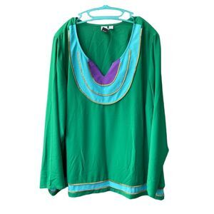 Marc Bouwer size 2X 2 piece set layered neckline with coppered beaded details.